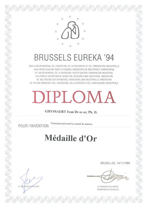 Medalla de oro de la feria de los inventores EUREKA 1994